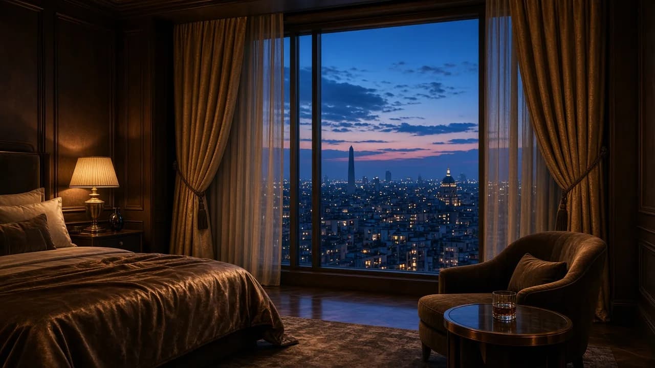 Atardecer desde una suite de Estancia del Plata